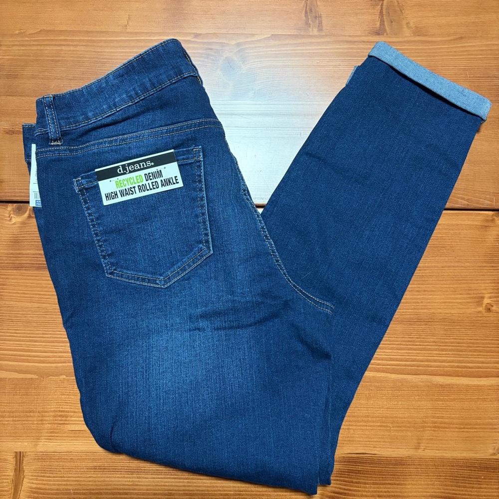 d. jeans High Waist Rolled Ankle Jeans Size 12 Dark Safira
